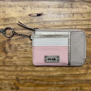 The Sak Iris Card Wallet Pink and Metallic Card Holder GUC